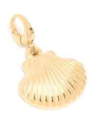 Waterproof Gold Plated Stainless Steel Shell Charm - link has visual effect only