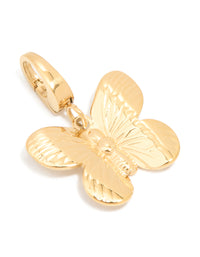 Waterproof Gold Plated Stainless Steel Butterfly Charm - link has visual effect only