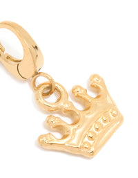 Waterproof Gold Plated Stainless Steel Crown Charm - link has visual effect only