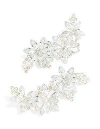 Silver Diamante Flower Clips 2-Pack - link has visual effect only