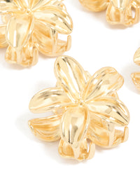 Gold Mini Frangipani Flower Claw Clips 4-Pack - link has visual effect only