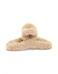 Brown Faux Fur Fabric Claw Clip - link has visual effect only