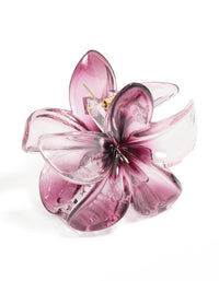 Dark Purple Ombre Frangipani Flower Claw Clip - link has visual effect only