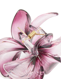 Dark Purple Ombre Frangipani Flower Claw Clip - link has visual effect only