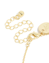 Gold Plated Brass Cubic Zirconia Circle Diamante Detail Bracelet - link has visual effect only