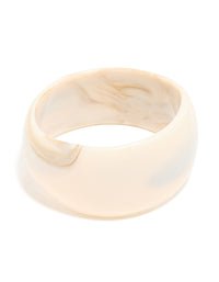 Cream Marbled Acrylic Large Bangle - link has visual effect only