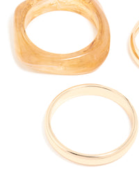 Gold & Neutral Acrylic Large Bangles 3-Pack - link has visual effect only