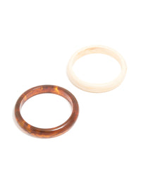 Brown & Cream Acrylic Bangles 2-Pack - link has visual effect only