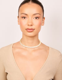 Gold Cubic Zirconia Choker Necklace - link has visual effect only