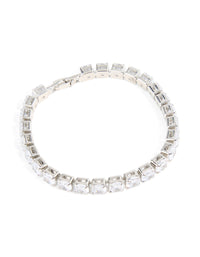 Silver Cubic Zirconia Tennis Bracelet - link has visual effect only