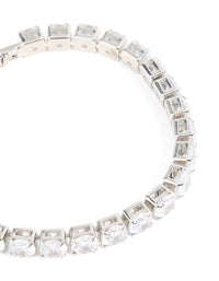 Silver Cubic Zirconia Tennis Bracelet - link has visual effect only