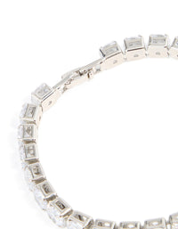 Silver Cubic Zirconia Tennis Bracelet - link has visual effect only