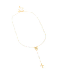 Gold Plated Diamante Rosary Necklace - link has visual effect only