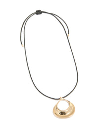Gold Open Orb Pendant Cord Necklace - link has visual effect only