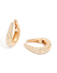 Gold Diamante Twist Hoop Earrings - link has visual effect only