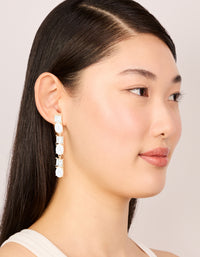 Gold Pearl & Diamante Mixed Drop Earrings - link has visual effect only
