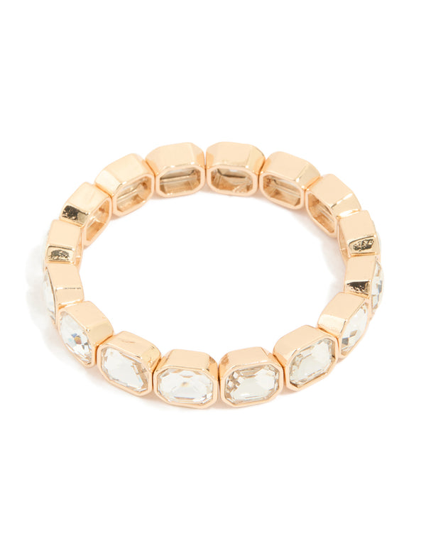 Gold Diamante Stretch Bracelet