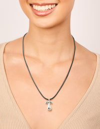 Waterproof Stainless Steel Large Bubble Letter T Cord Necklace - link has visual effect only