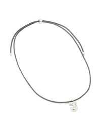Waterproof Stainless Steel Large Bubble Letter J Cord Necklace - link has visual effect only