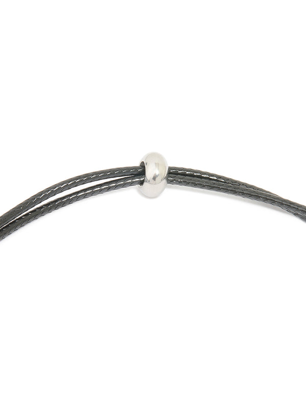 Waterproof Stainless Steel Large Bubble Letter E Cord Necklace