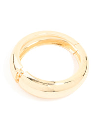 Gold Smooth Round Hinged Bangle - link has visual effect only