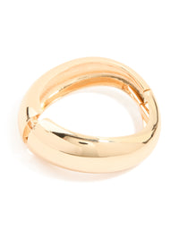 Gold Chunky Wave Hinged Bangle - link has visual effect only