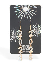 Gold Diamante 2026 Long Drop Earrings - link has visual effect only
