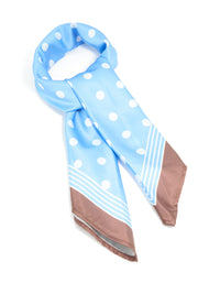 Blue & White Polka Dot Print Fabric Scarf - link has visual effect only