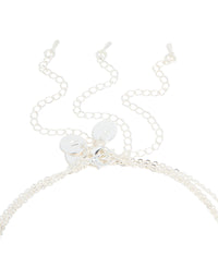 Silver Plated Cubic Zirconia Mixed Pendant Layered Necklace - link has visual effect only