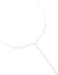 Silver Plated Cubic Zirconia Bezel Set Y-Necklace - link has visual effect only