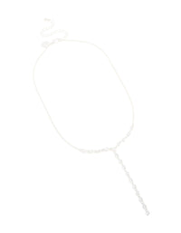 Silver Plated Cubic Zirconia Bezel Set Y-Necklace - link has visual effect only