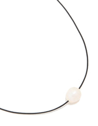 Gold Freshwater Pearl Cord Necklace - link has visual effect only