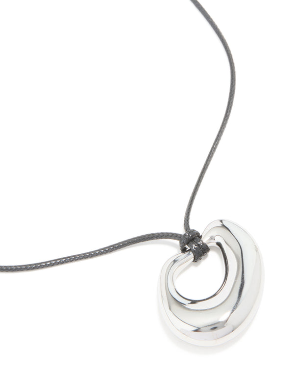 Waterproof Stainless Steel Open Molten Pendant Cord Necklace