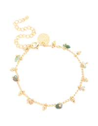 Gold Plated Semi Precious Stones Bracelet - link has visual effect only