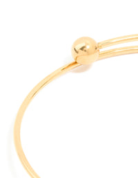 Waterproof Gold Plated Stainless Steel Ball End Bangle - link has visual effect only