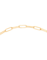 Waterproof Gold Plated Stainless Steel Fine Link Dainty Clasp Necklace - link has visual effect only