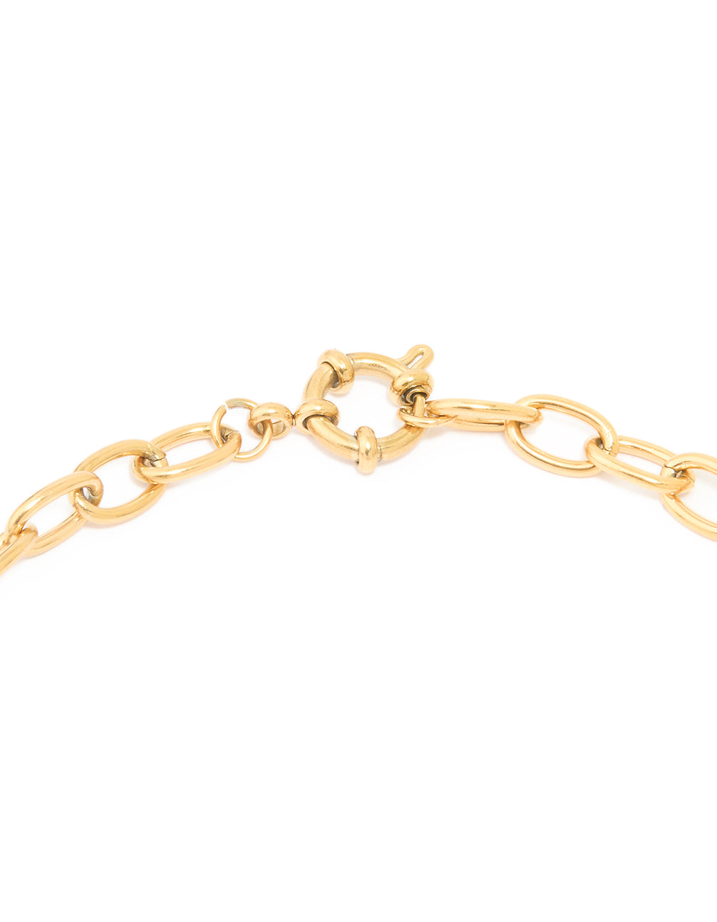 Waterproof Gold Plated Stainless Steel Dainty Clasp Chain Necklace