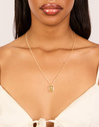 Waterproof Gold Plated Stainless Steel Birth Flower July Larkspur Necklace - link has visual effect only
