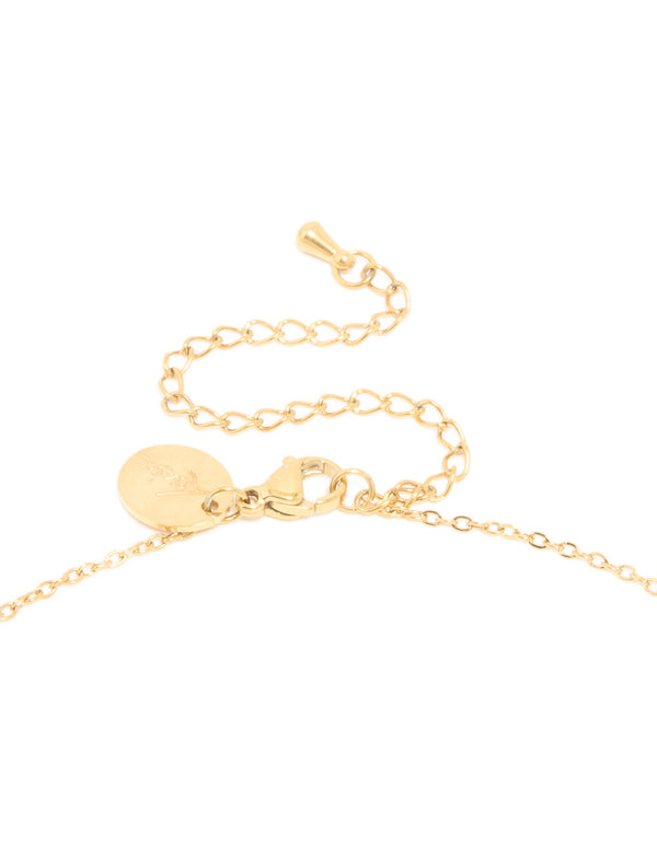 Waterproof Gold Plated Stainless Steel Letter E Dainty Pendant Necklace