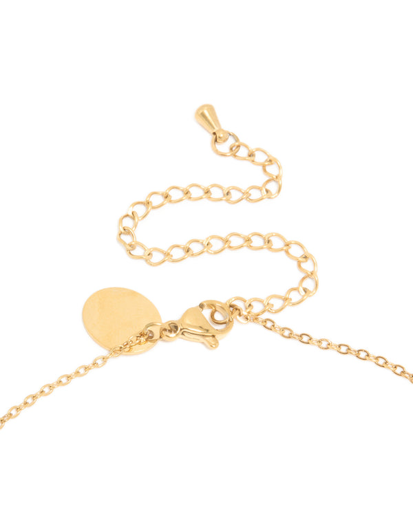 Waterproof Gold Plated Stainless Steel Letter S Dainty Pendant Necklace