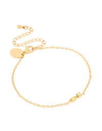 Waterproof Gold Plated Stainless Steel November Cubic Zirconia Birthstone Bracelet - link has visual effect only