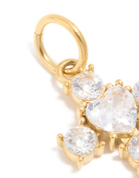 Waterproof Gold Plated Stainless Steel Cubic Zirconia Cross Charm - link has visual effect only