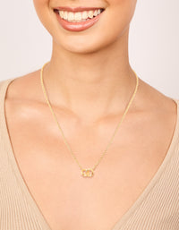 Waterproof Gold Plated Stainless Steel Interlock Loops Pendant Necklace - link has visual effect only