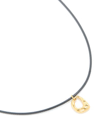 Waterproof Gold Plated Stainless Steel Open Molten Pendant Cord Necklace - link has visual effect only