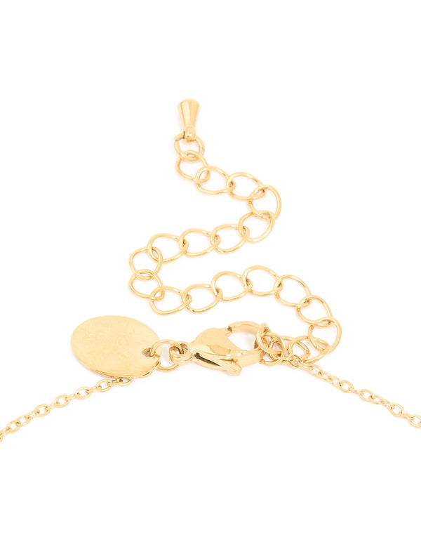 Waterproof Gold Plated Stainless Steel Sun Pendant Necklace