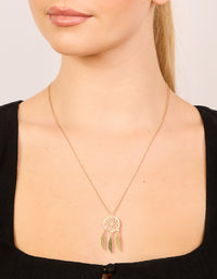 Waterproof Gold Plated Stainless Steel Dreamcatcher Necklace - link has visual effect only