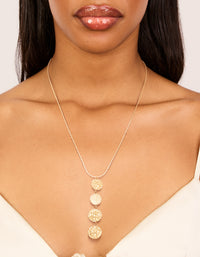 Waterproof Gold Plated Stainless Steel Multiple Dimple Discs Necklace - link has visual effect only