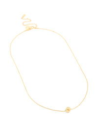 Waterproof Gold Plated Stainless Steel Threaded Ball Necklace - link has visual effect only