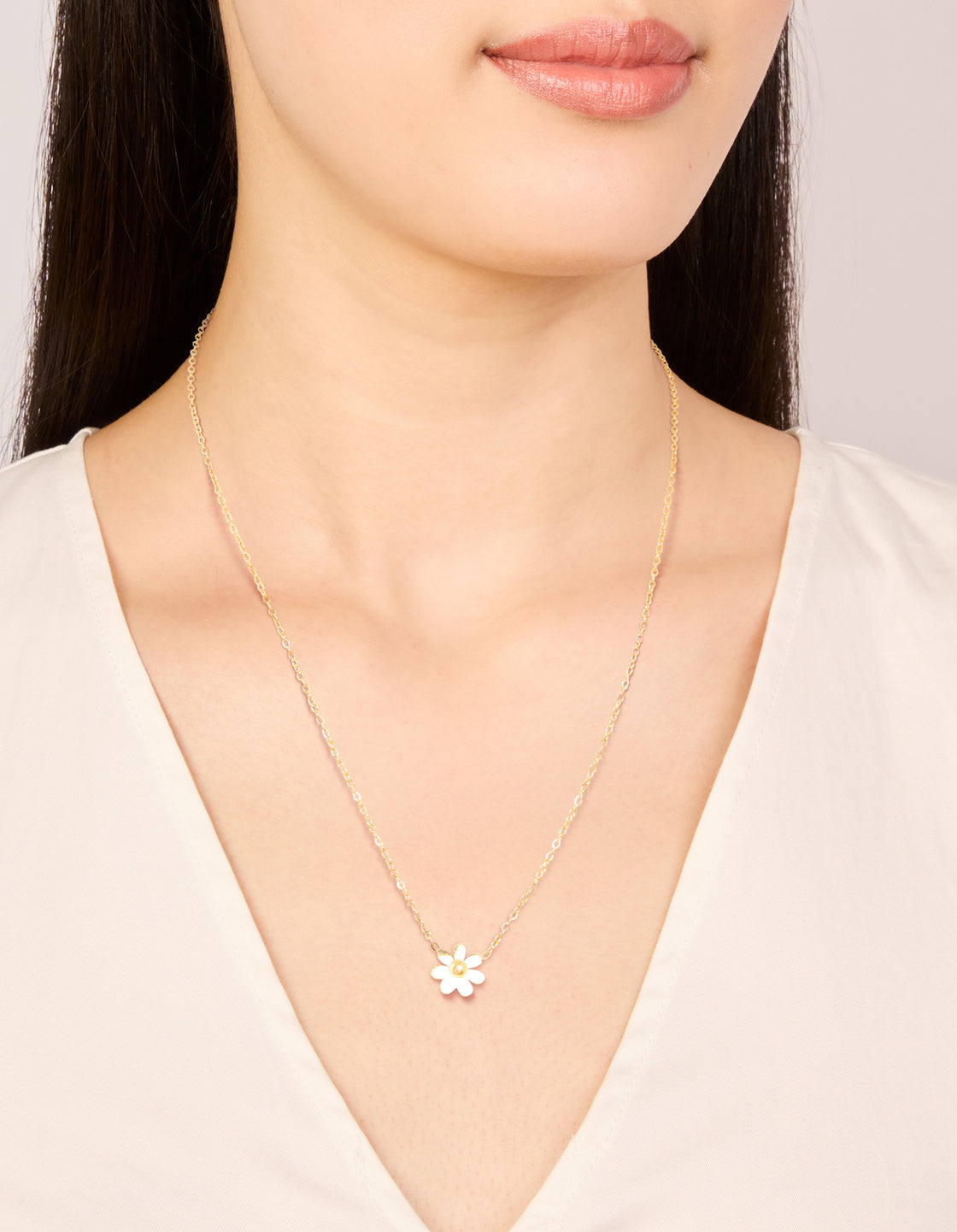 Waterproof Gold Plated Stainless Steel Flower Pendant Necklace