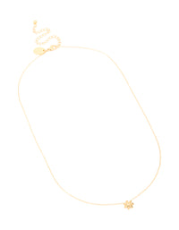 Waterproof Gold Plated Stainless Steel Flower Pendant Necklace - link has visual effect only